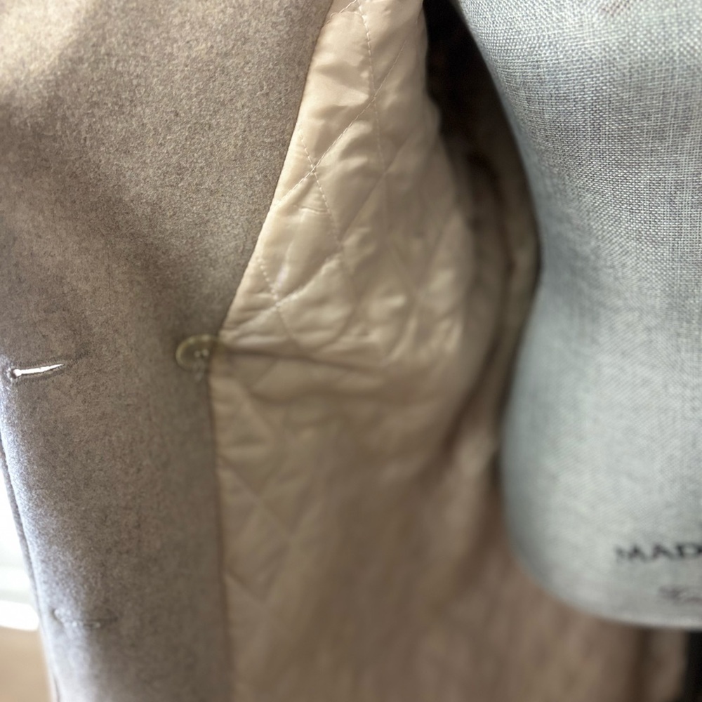 Elegant Beige Belted Wrap Coat - Picture 8 of 9
